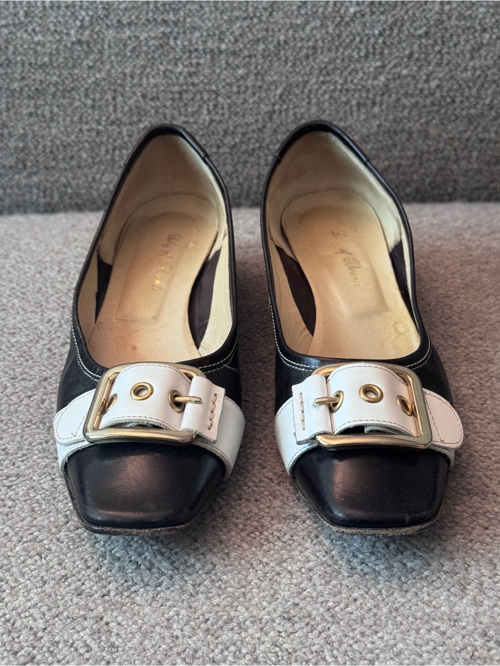Navy and White Buckle 1” Heel Size 35.5 - Picture 3 of 7